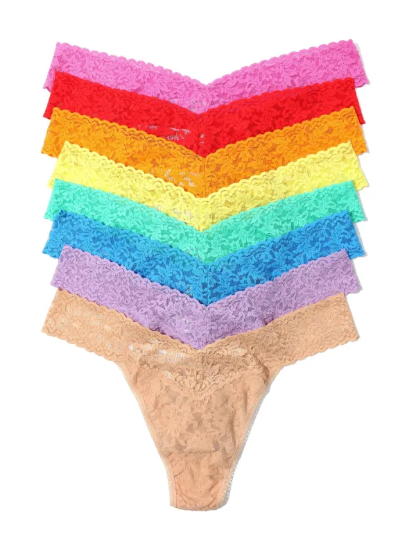 8 Pack Plus Size Bright Signature Lace Thongs sold by Hanky Panky