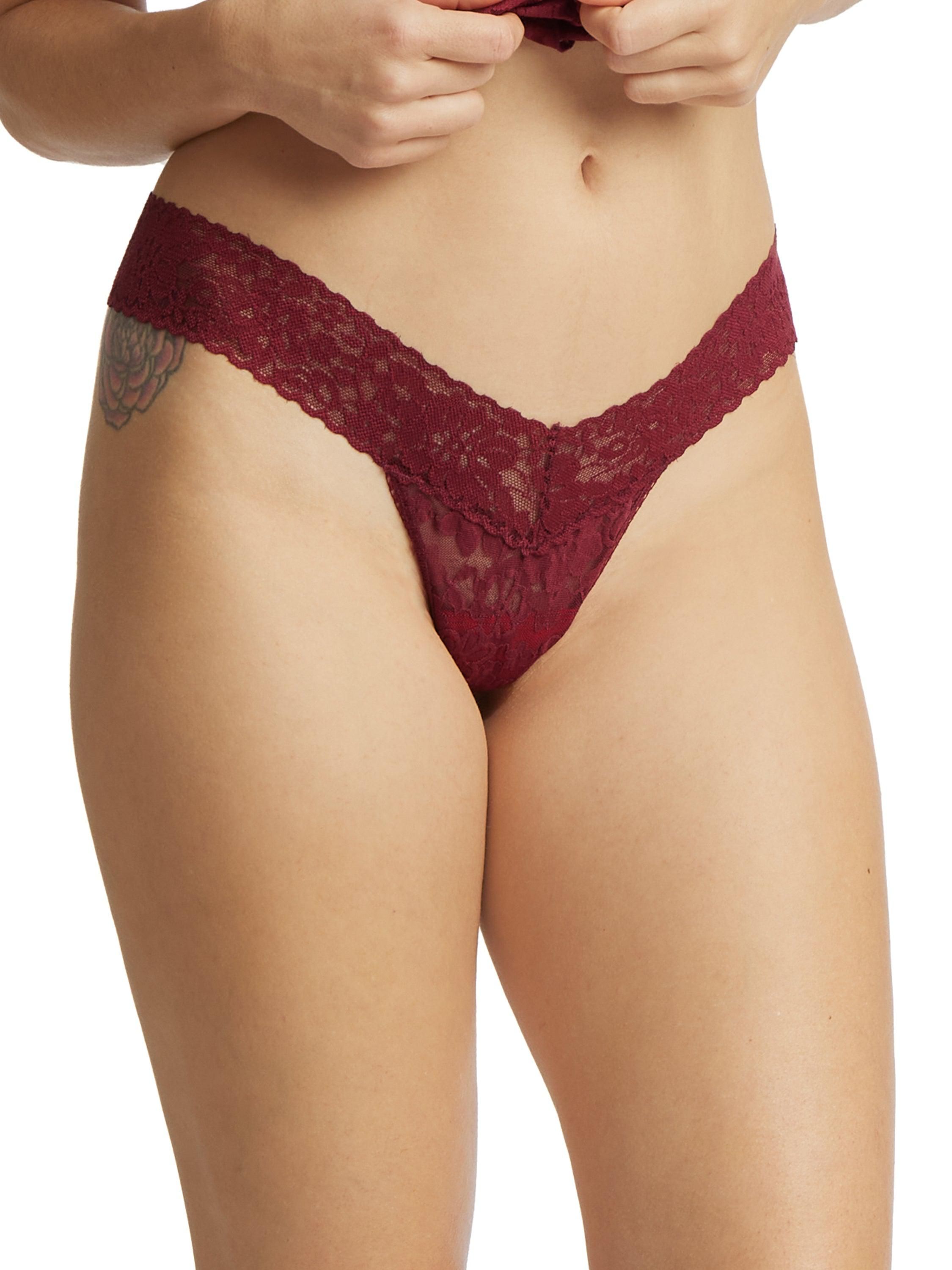 Daily Lace™ Low Rise Thong Lipstick Red Sale sold by Hanky Panky product image thumbnail 2