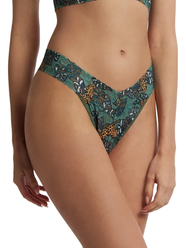 Printed Signature Lace Original Rise Thong Prowling Sale sold by Hanky Panky