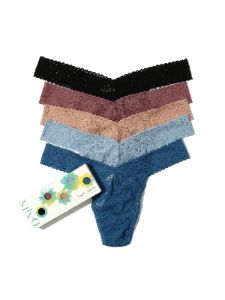 Plus Size Daily Lace™ Original Rise Thong 5 Pack sold by Hanky Panky