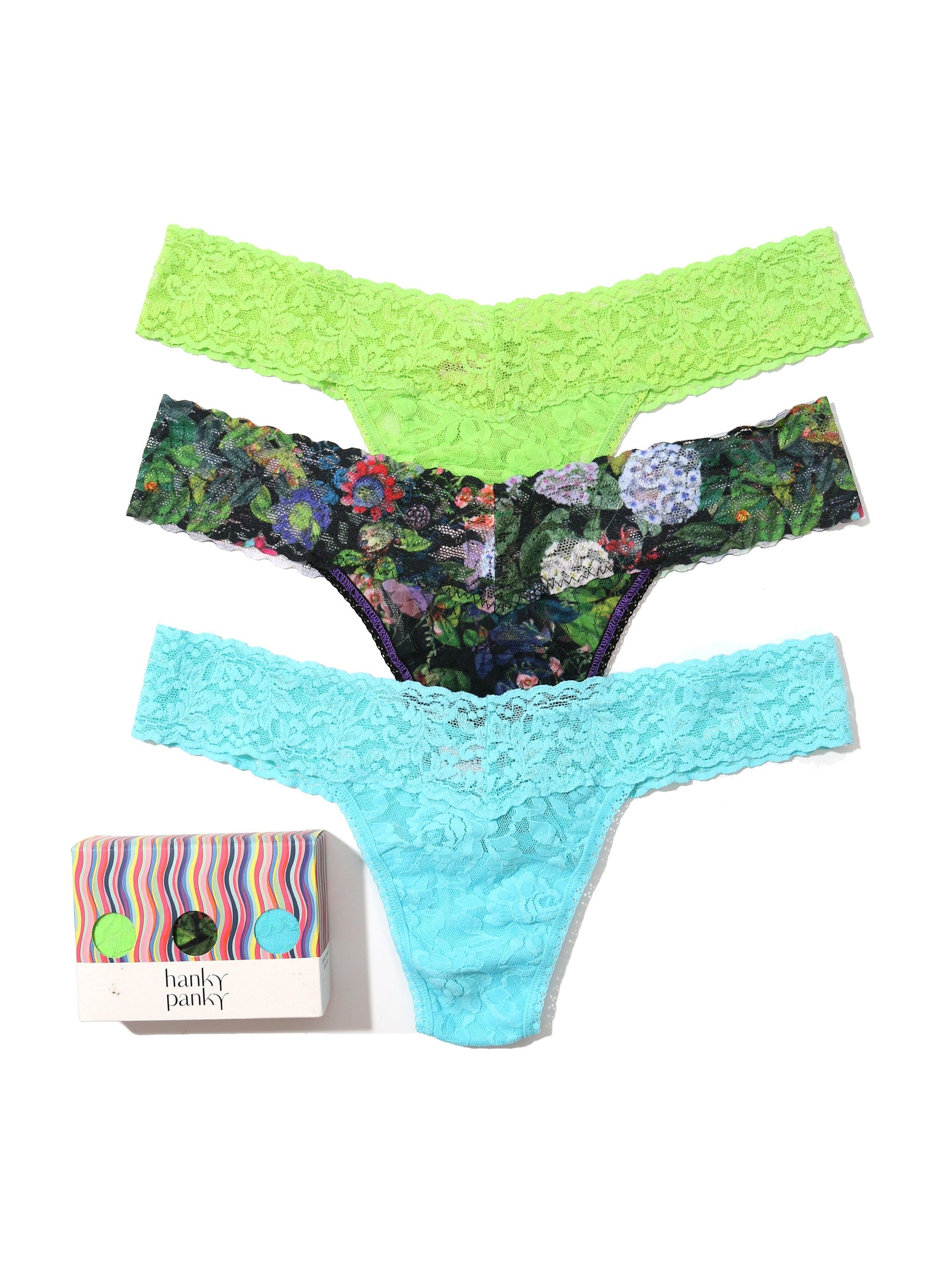 3 Pack Low Rise Thongs Exclusive Voices On The Veranda sold by Hanky Panky