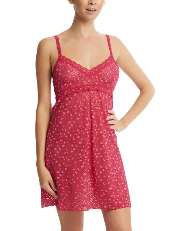 Cross-Dyed Leopard Chemise Berry Sangria Sale sold by Hanky Panky