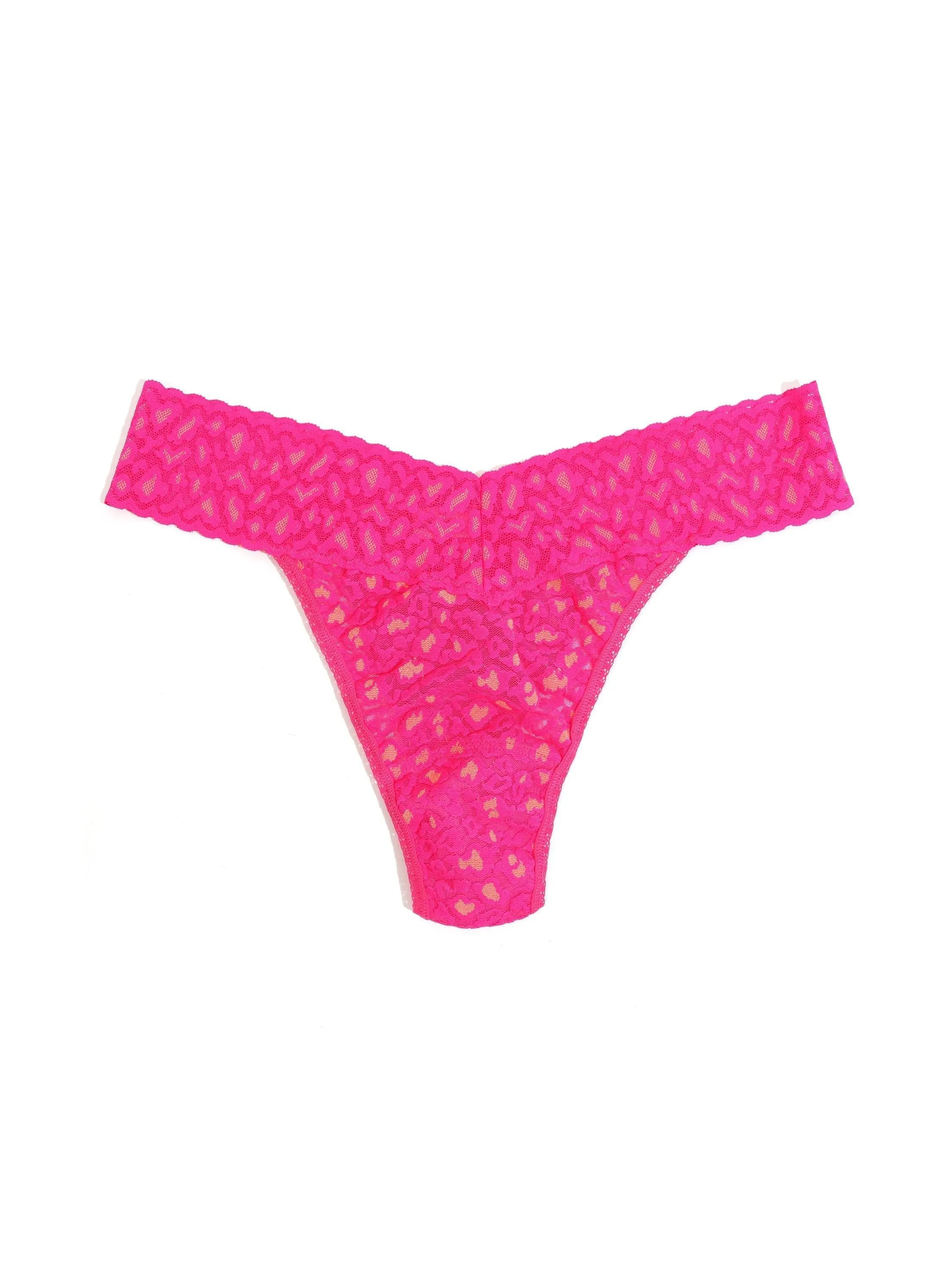 Cross-Dyed Leopard Original Rise Thong Siesta Pink sold by Hanky Panky