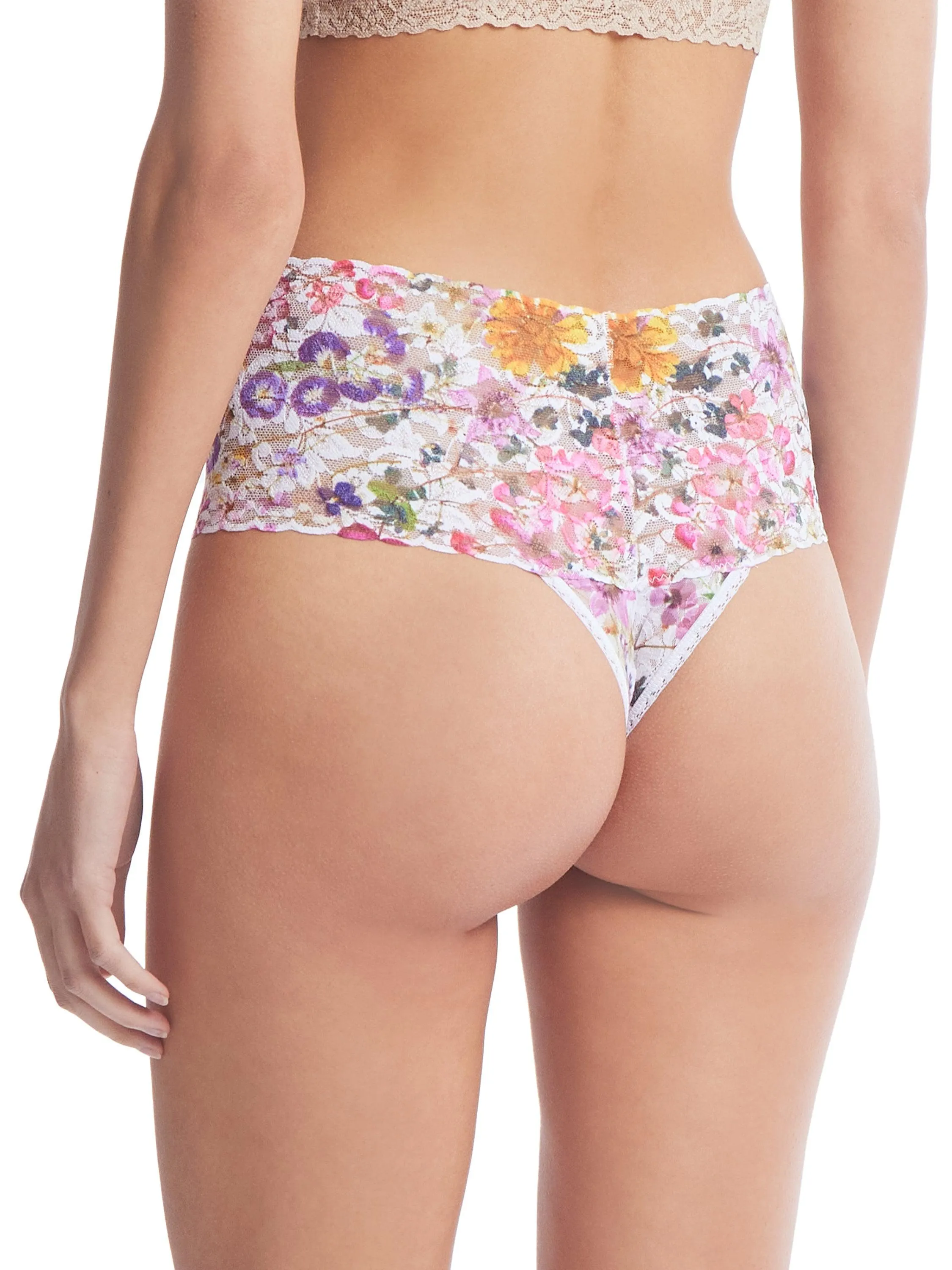 Printed Retro Lace Thong Pressed Bouquet sold by Hanky Panky product image thumbnail 3