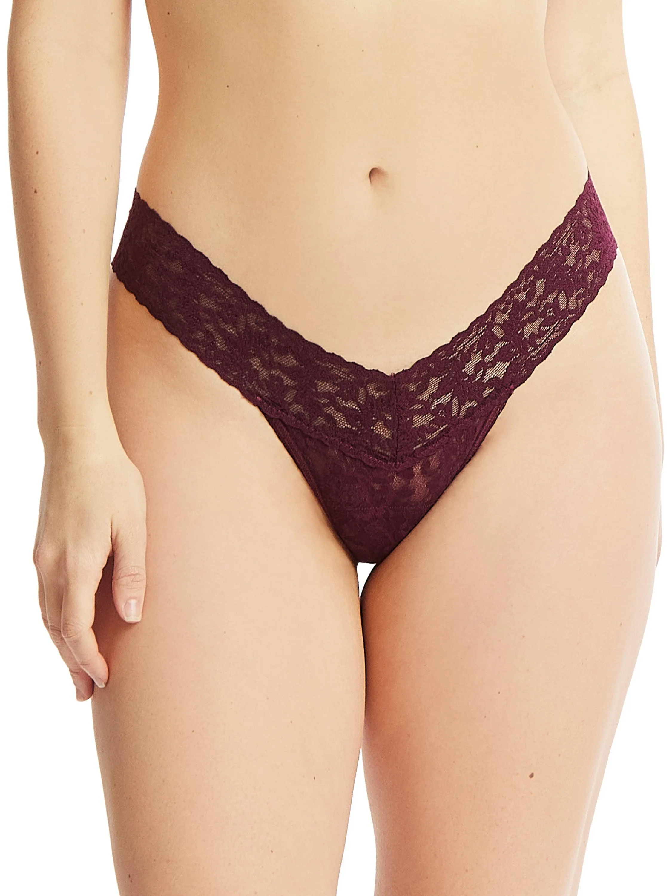 Signature Lace Low Rise Thong Dried Cherry Red sold by Hanky Panky product image thumbnail 2