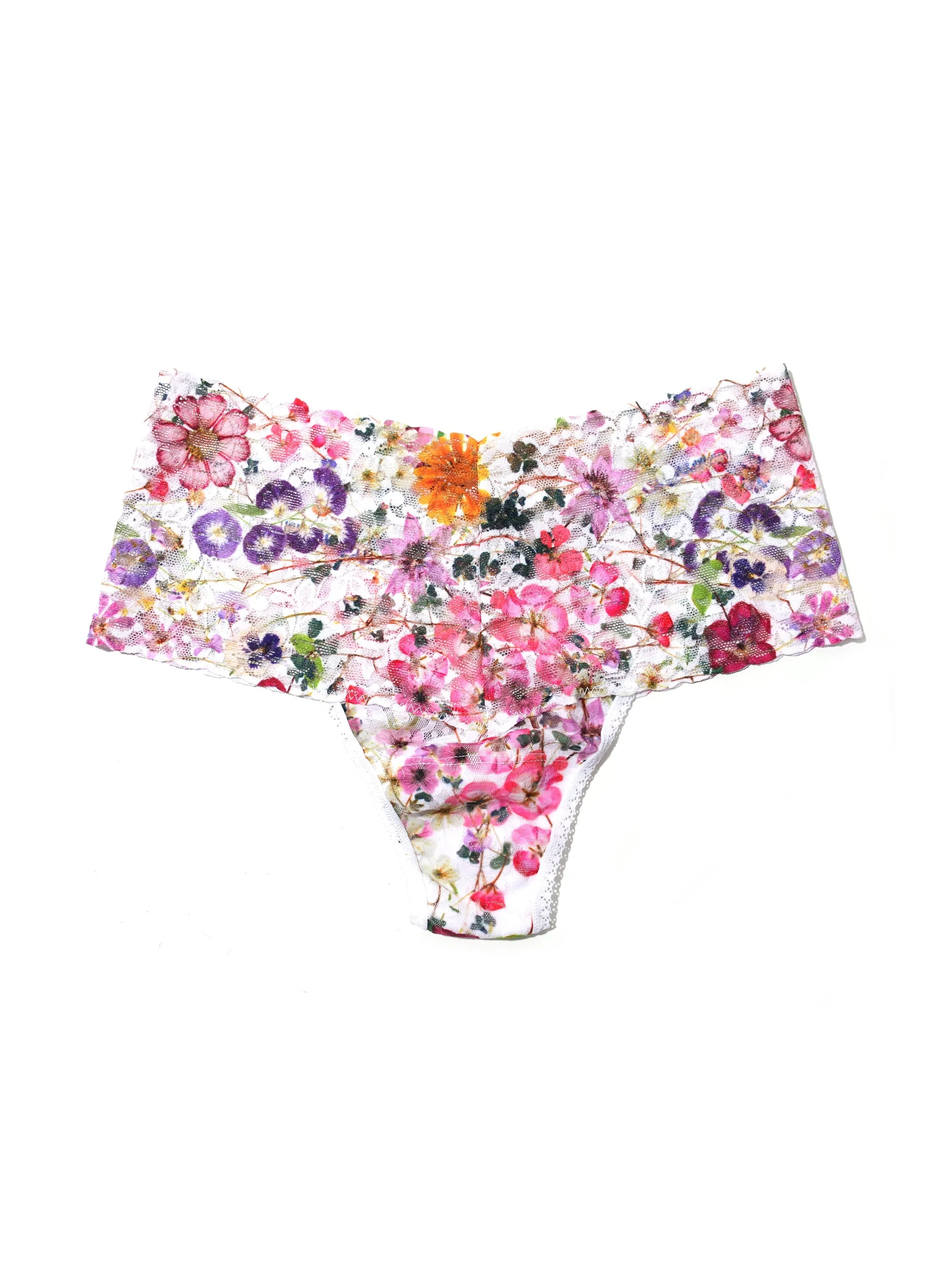 Printed Retro Lace Thong Pressed Bouquet sold by Hanky Panky