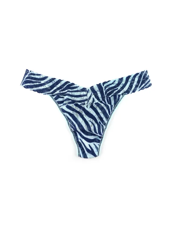 Plus Size Printed Signature Lace Thong Safari Sale sold by Hanky Panky