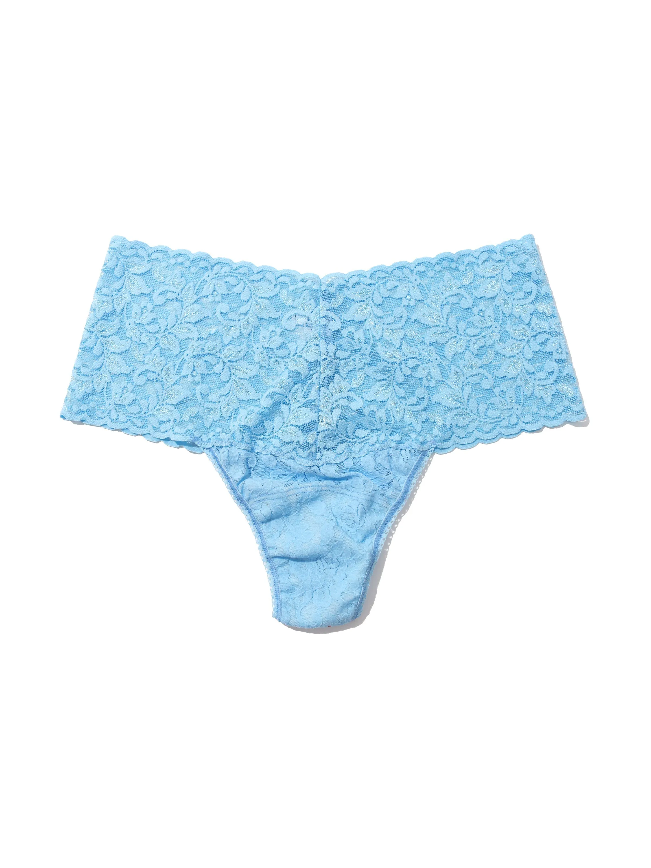 Retro Lace Thong Partly Cloudy Blue Sale sold by Hanky Panky