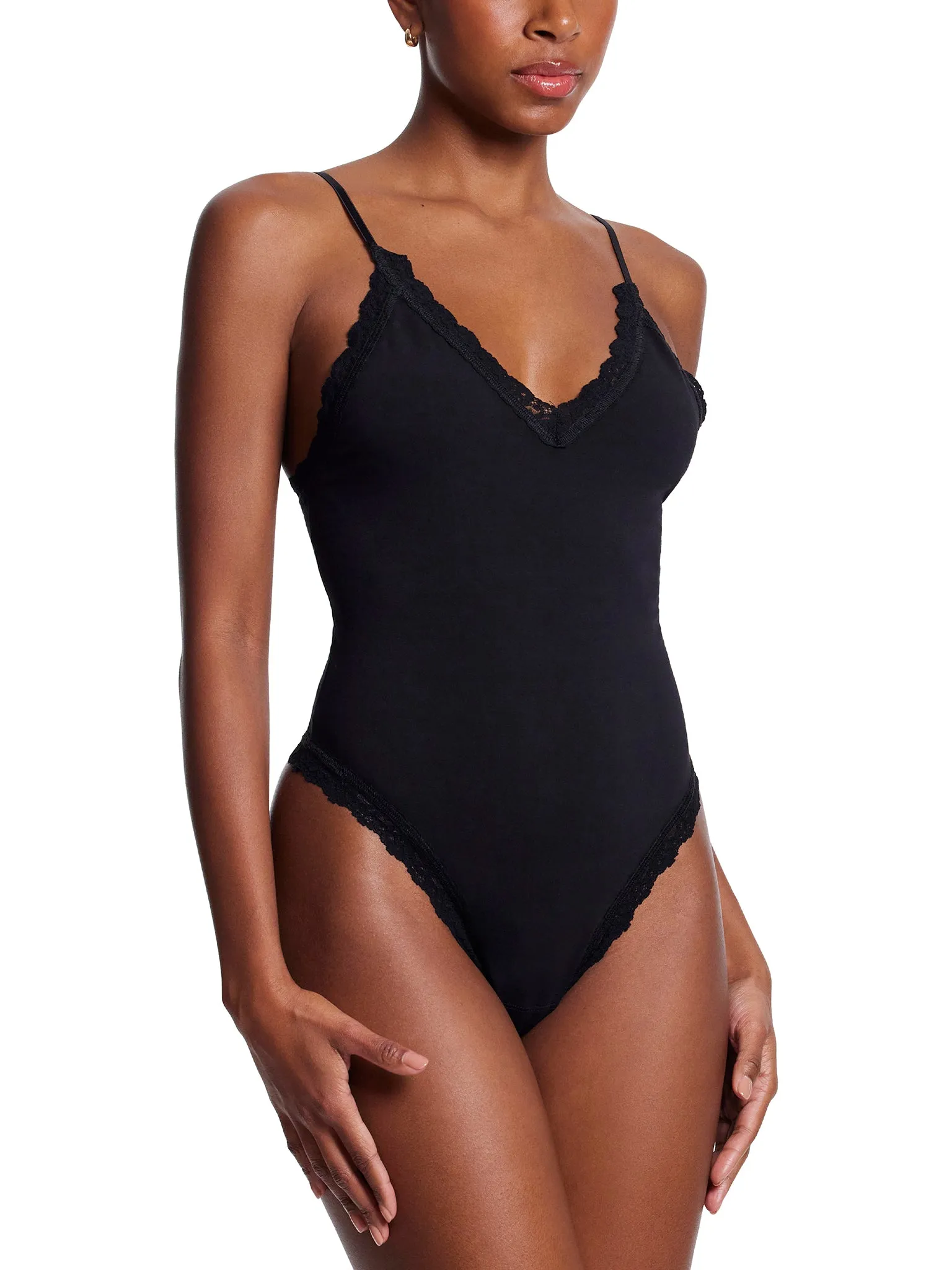 Supima® Cotton Bodysuit Black sold by Hanky Panky