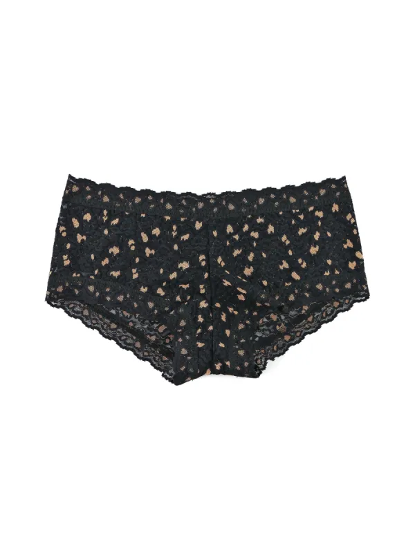 Cross-Dyed Leopard Boyshort Black sold by Hanky Panky