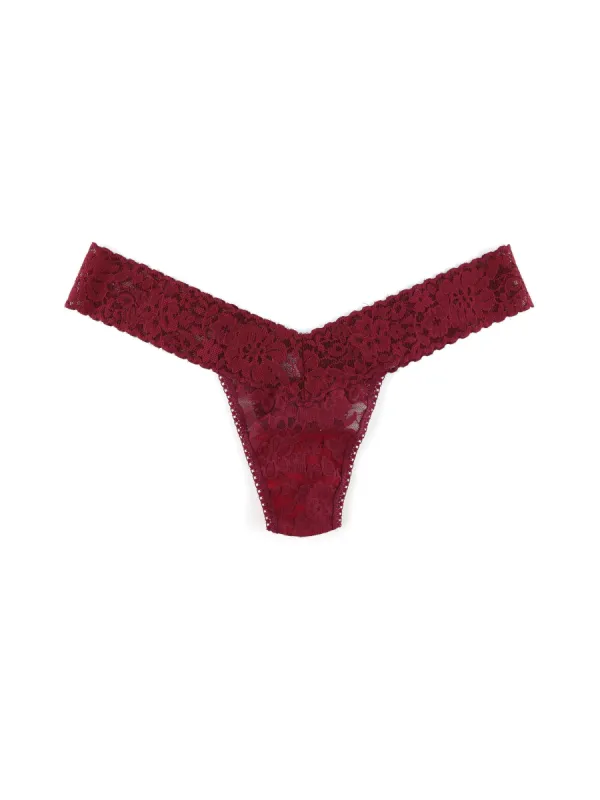 Daily Lace™ Low Rise Thong Lipstick Red Sale sold by Hanky Panky