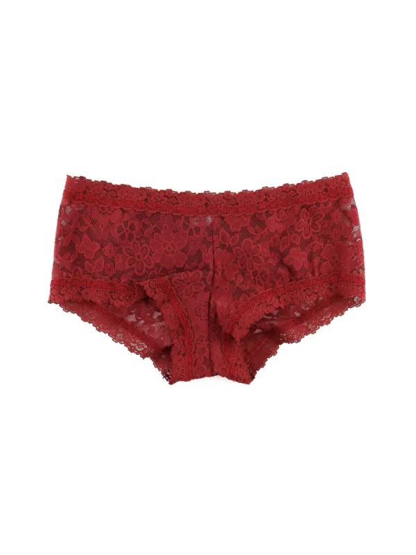 Daily Lace™ Boyshort Shiraz Red sold by Hanky Panky