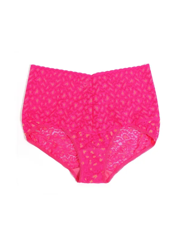 Cross-Dyed Leopard Retro V-Kini Siesta Pink sold by Hanky Panky