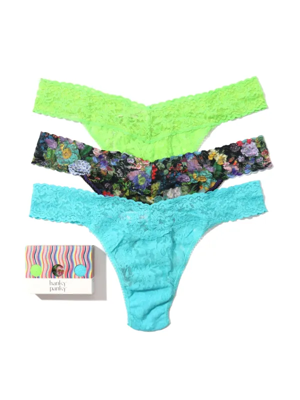 3 Pack Plus Size Signature Lace Original Rise Thongs Exclusive Voices On The Veranda sold by Hanky Panky