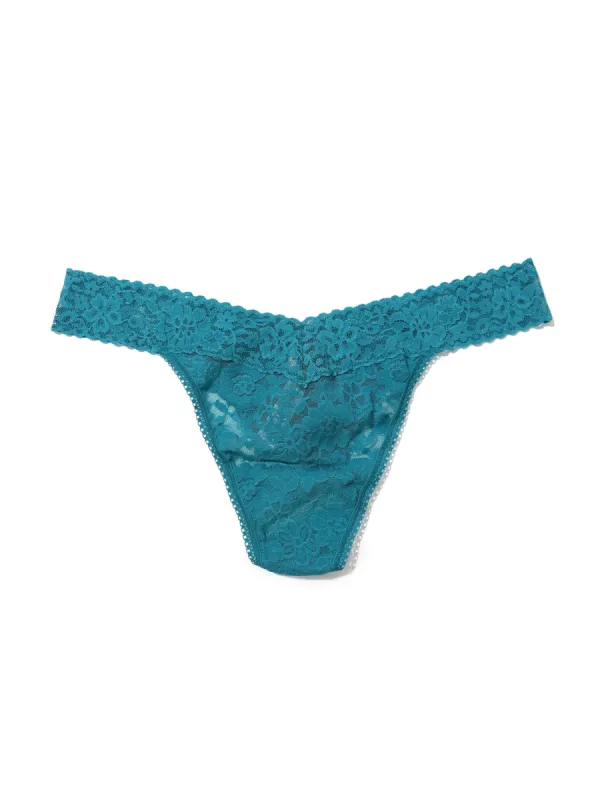 Plus Size Daily Lace™ Original Rise Thong Tidal Teal Sale sold by Hanky Panky