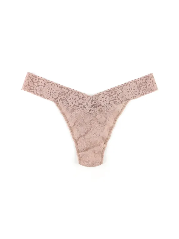Plus Size Daily Lace™ Original Rise Thong Taupe Sale sold by Hanky Panky
