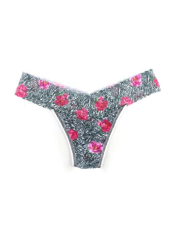 Printed Signature Lace Original Rise Thong sold by Hanky Panky