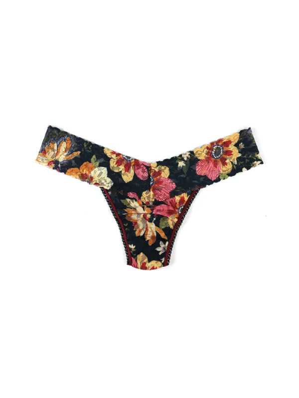 Printed Signature Lace Low Rise Thong Autumn Bloom sold by Hanky Panky