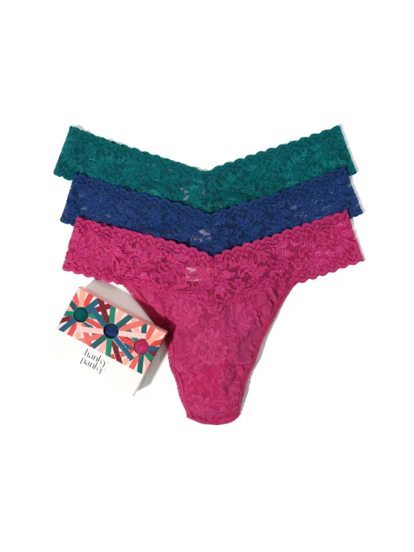 Holiday 3 Pack Original Rise Thongs sold by Hanky Panky