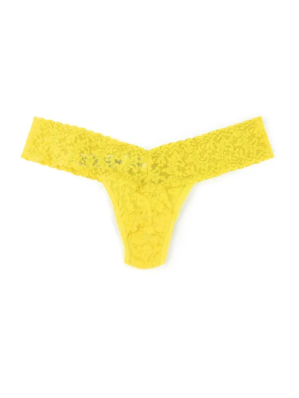 Signature Lace Low Rise Thong Sun Kissed Yellow sold by Hanky Panky