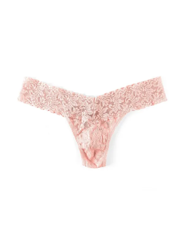 Signature Lace Low Rise Thong Rosewater Pink sold by Hanky Panky