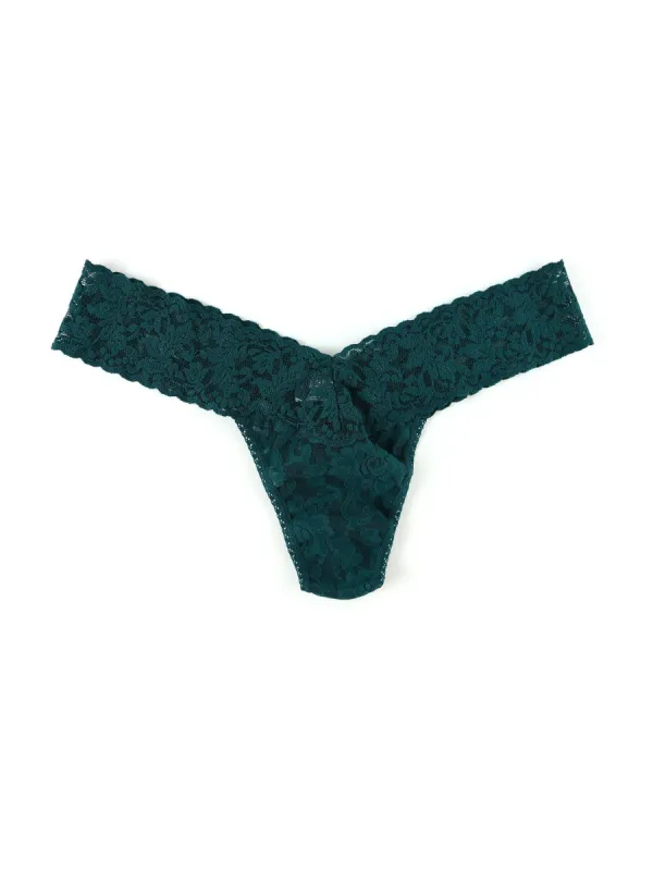 Signature Lace Low Rise Thong Ivy Green sold by Hanky Panky