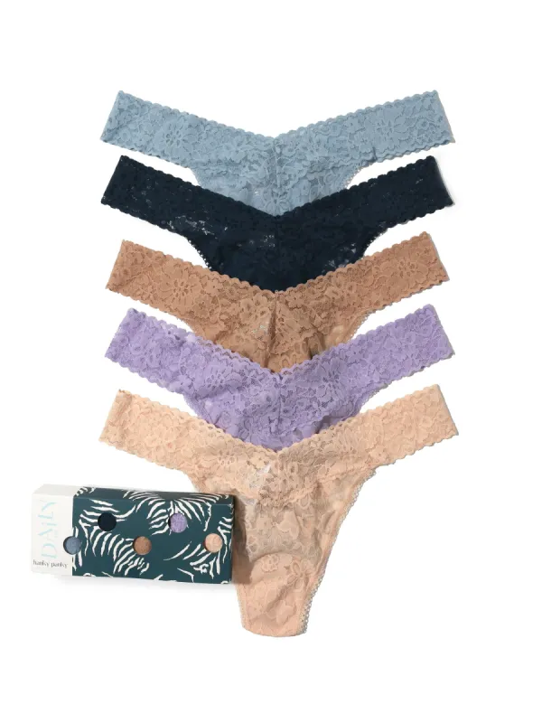 5 Pack Daily Lace™ Original Rise Thong Greymist sold by Hanky Panky