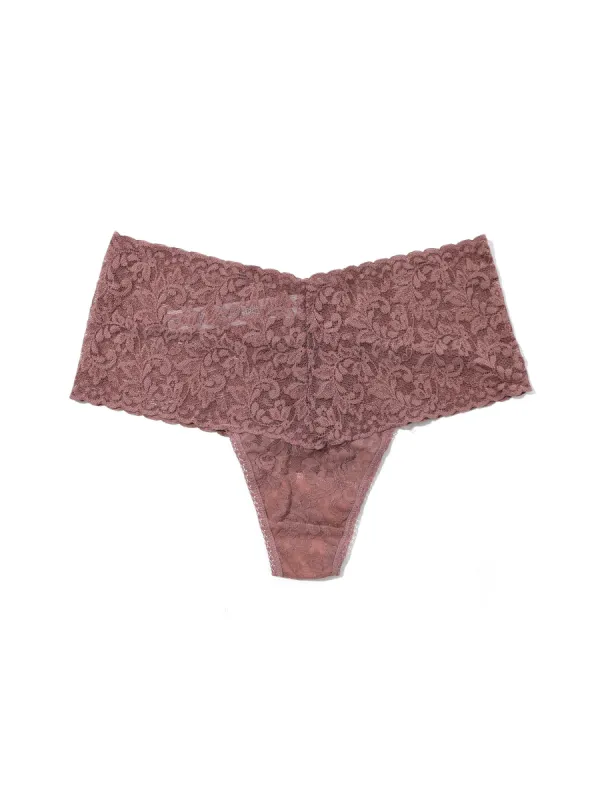 Retro Lace Thong Artichoke Heart Purple sold by Hanky Panky