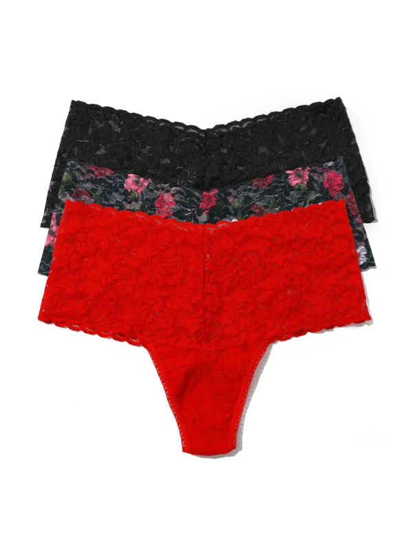 3 Pack Printed Retro Lace Thong Am I Dreaming Sale sold by Hanky Panky