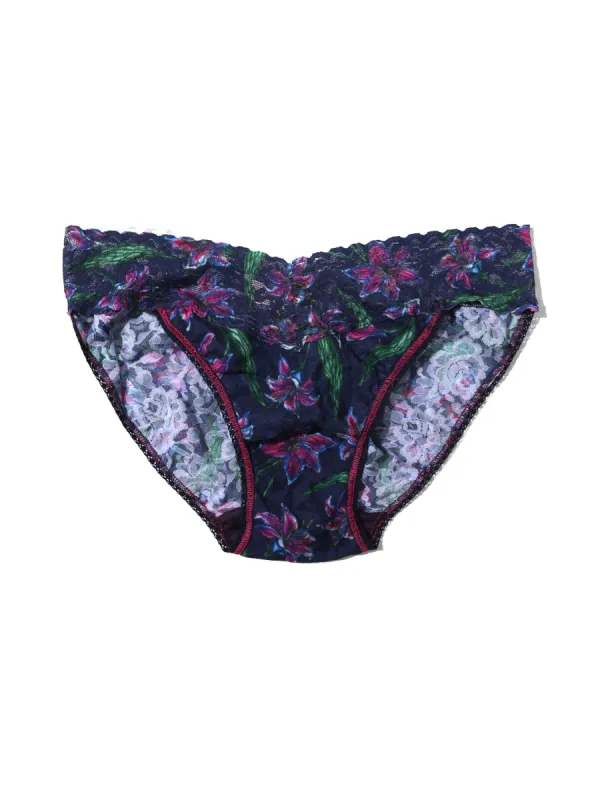 Printed Signature Lace V-Kini Twilight Bloom sold by Hanky Panky