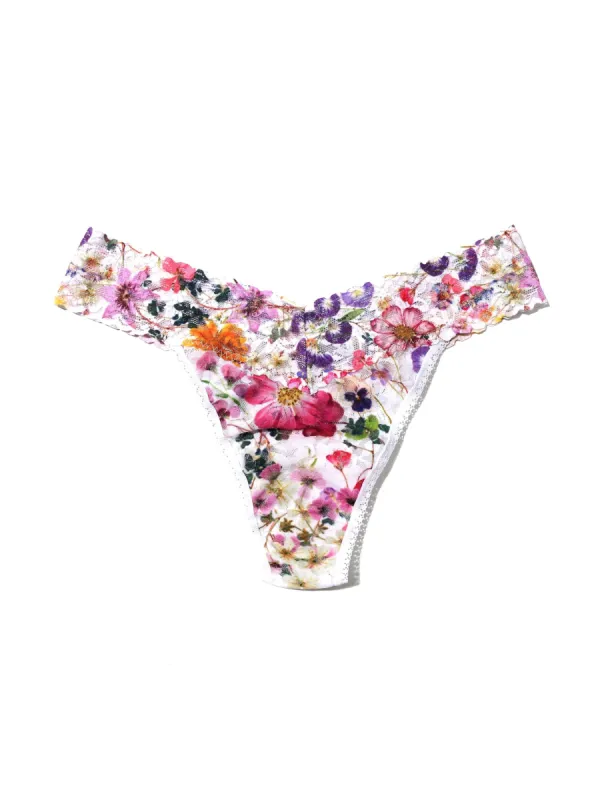 Printed Signature Lace Original Rise Thong Pressed Bouquet Sale sold by Hanky Panky