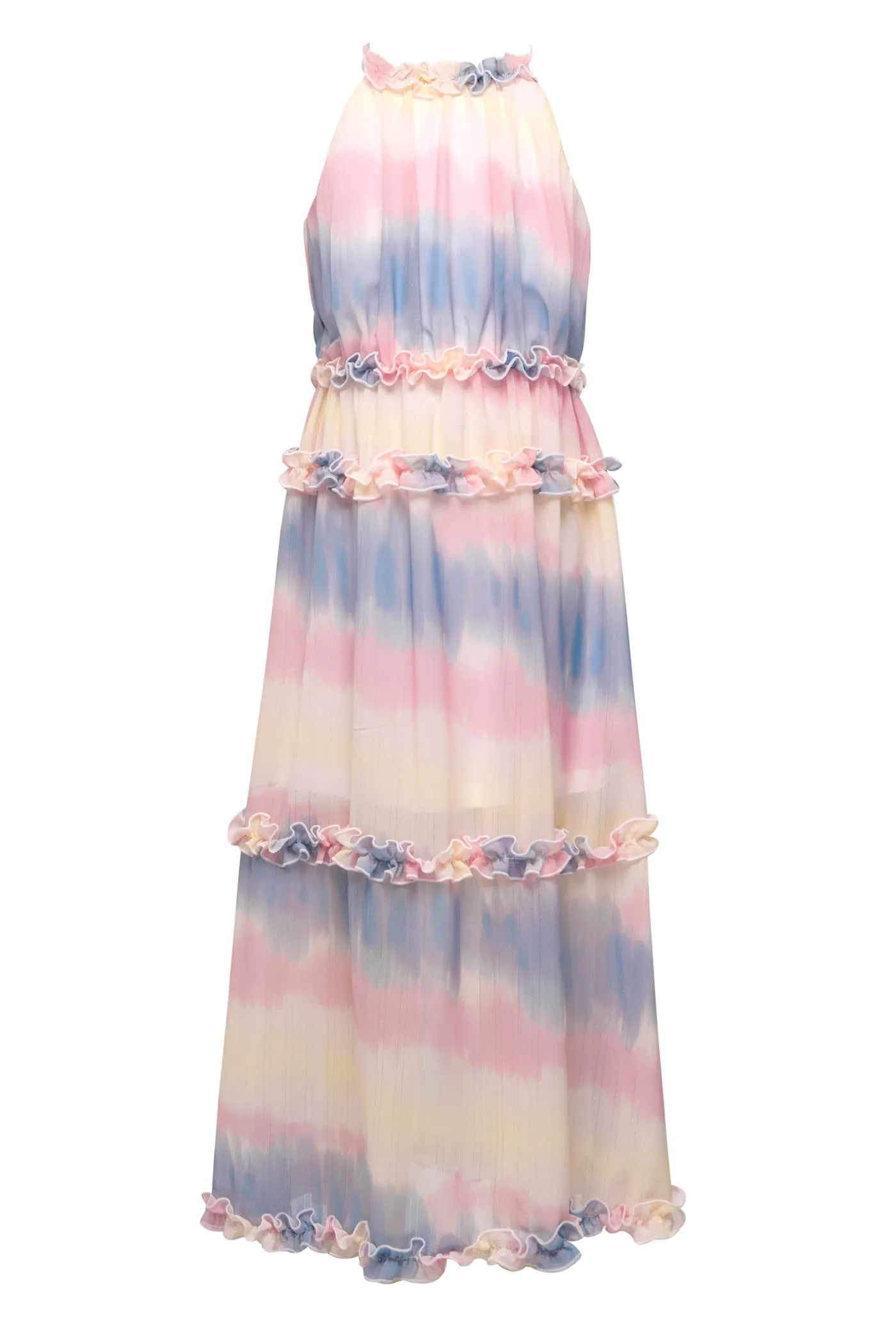 Pastel Tie Dye Halter Neck Maxi Dress sold by Hannah Banana product image thumbnail 3