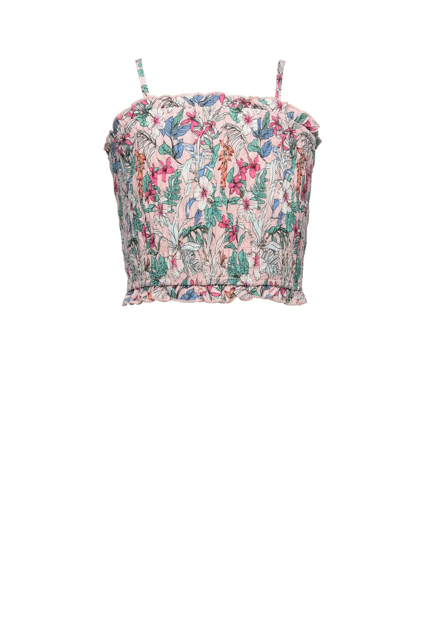 Floral Print Smocked Crop Cami Top sold by Hannah Banana product image thumbnail 2