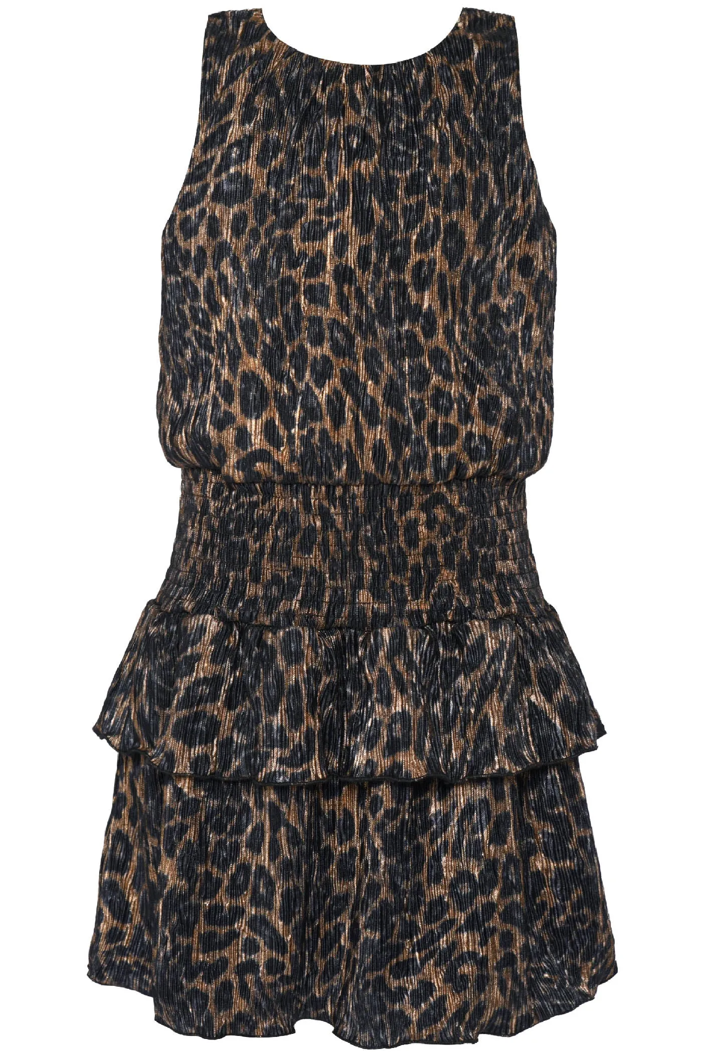 LEOPARD PRINT DRESS WITH SMOCKED YOKE sold by Hannah Banana
