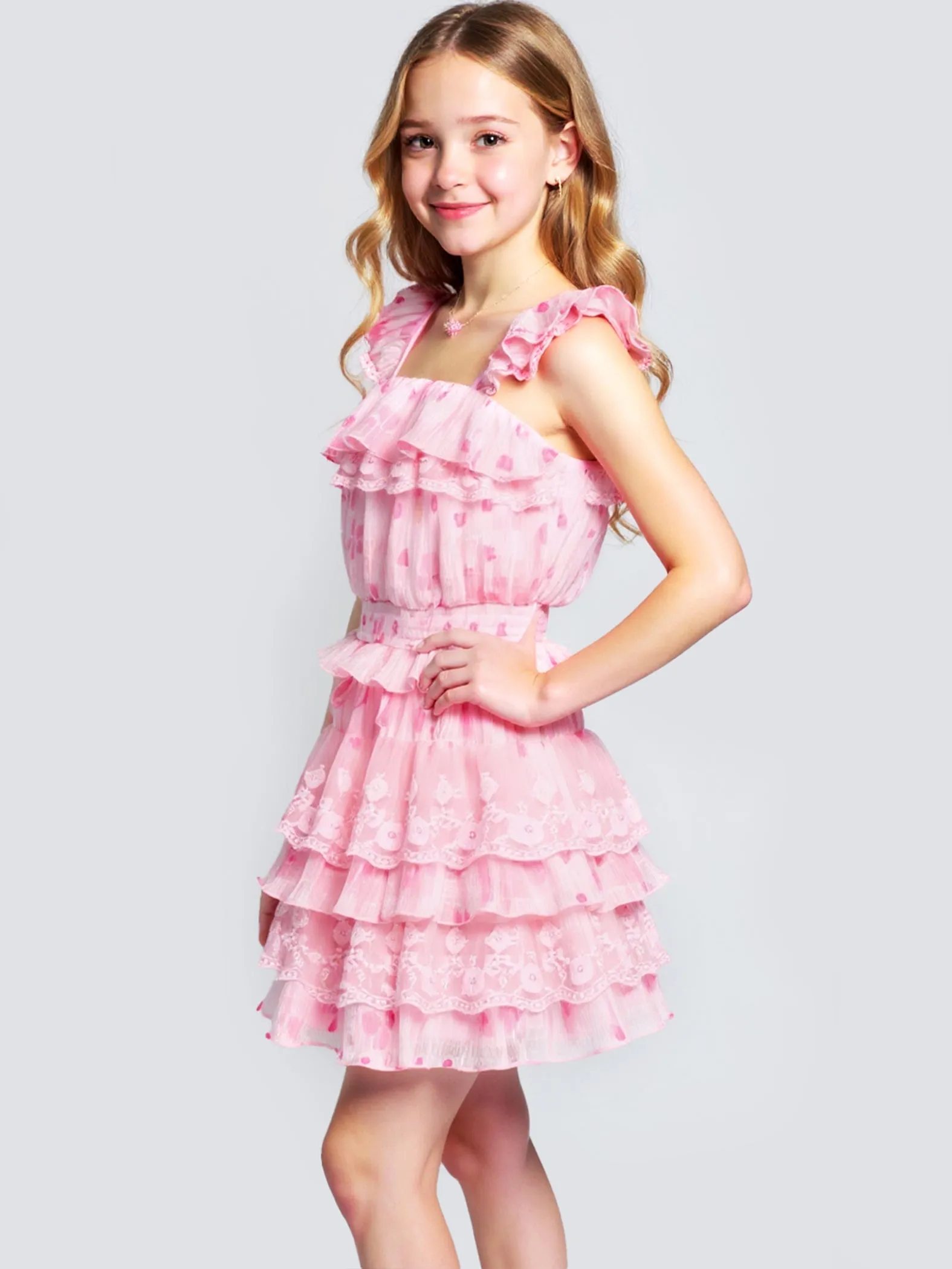 RUFFLE TRIMMED TOP WITH LACE DETAIL sold by Hannah Banana product image thumbnail 2