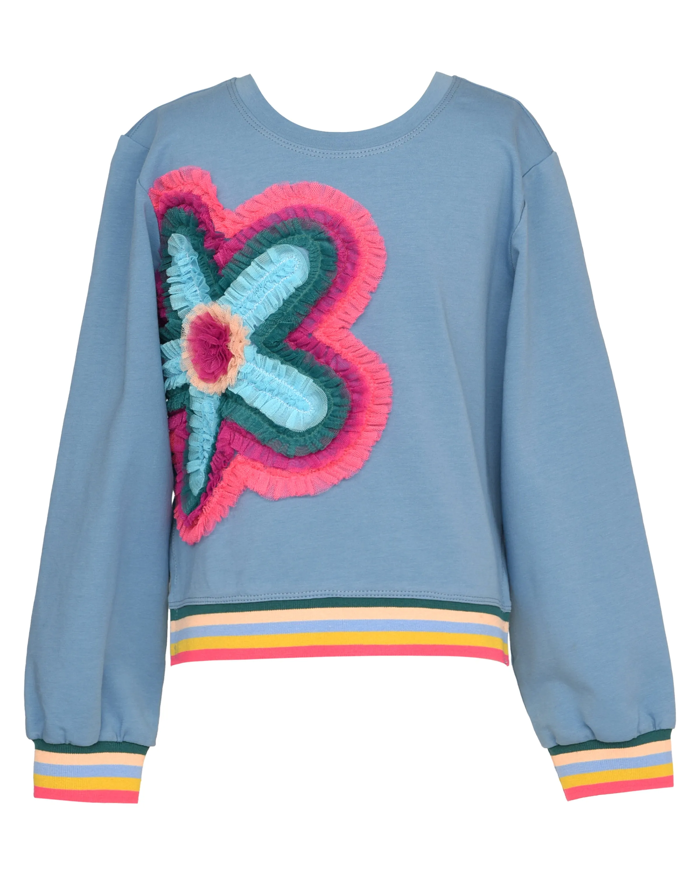 OPEN SIDE SWEATSHIRT WITH COLORFUL FLOWER sold by Hannah Banana