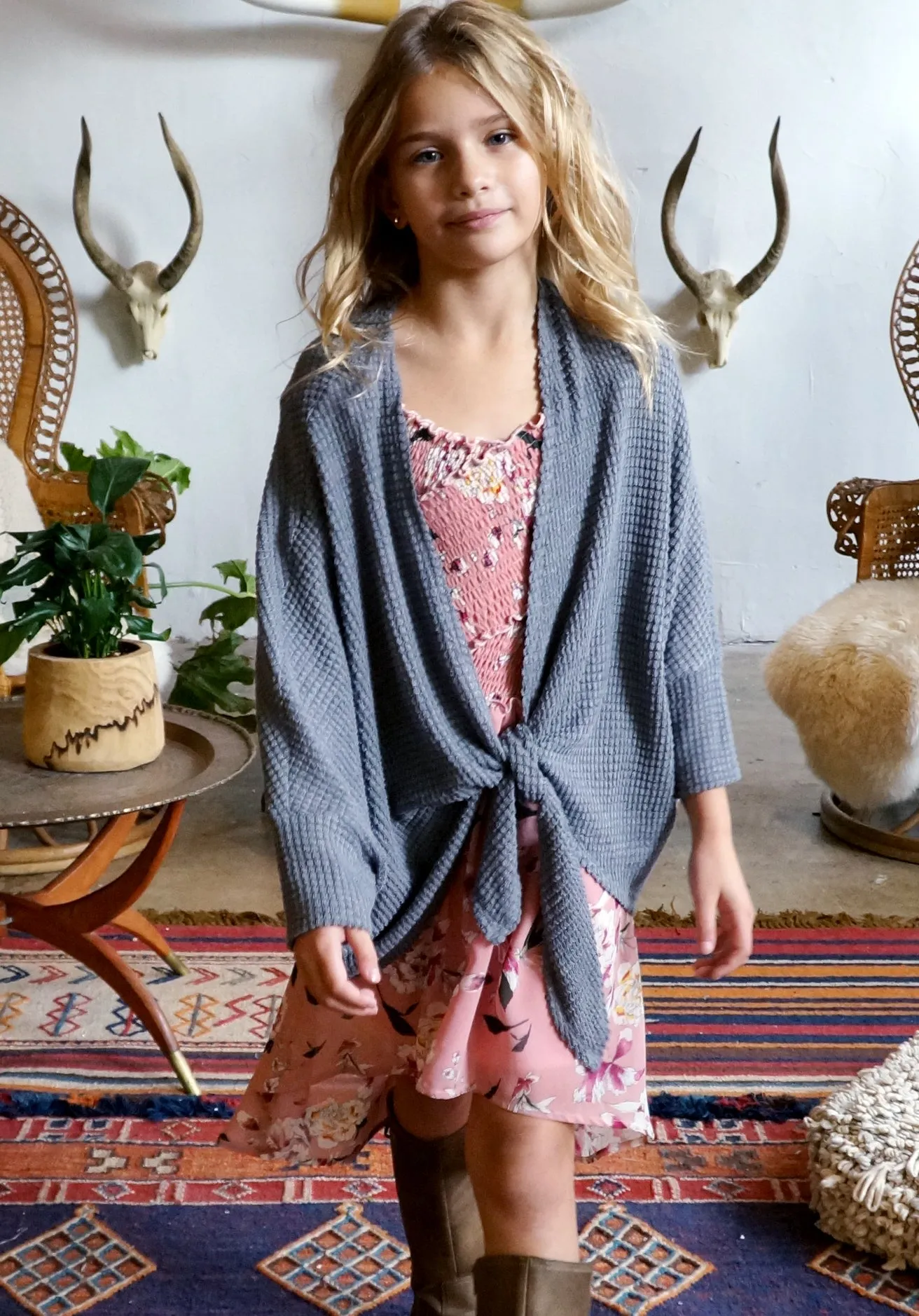 OVERSIZE DOLMAN TIE FRONT CARDIGAN sold by Hannah Banana product image thumbnail 2