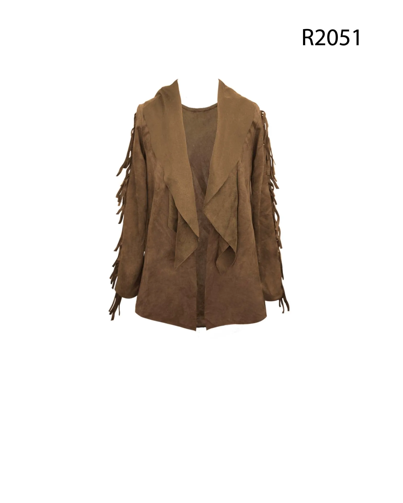 FAUX SUEDE FRINGE CARDIGAN sold by Hannah Banana product image thumbnail 2