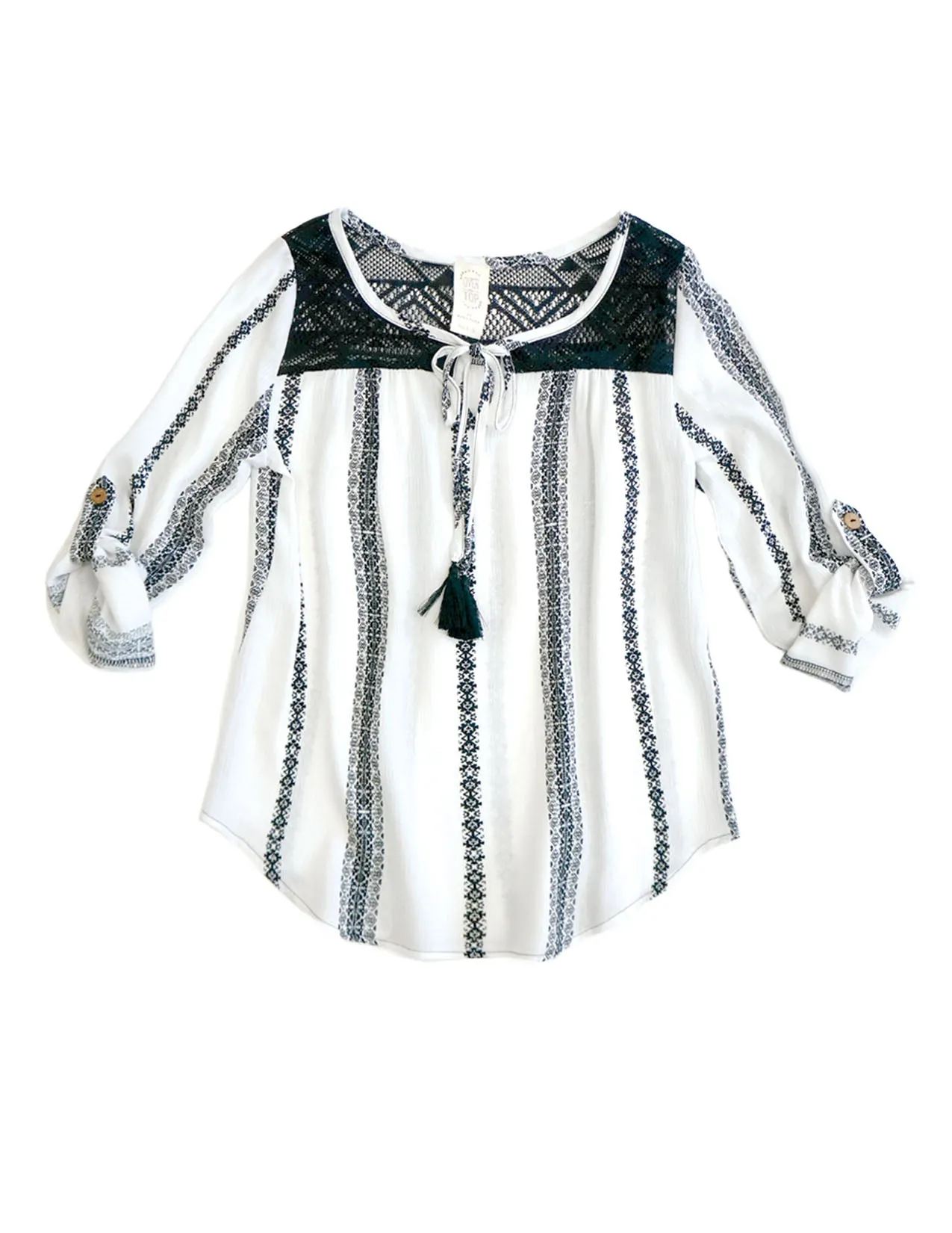 BOHO TOP WITH LACE YOKE sold by Hannah Banana product image thumbnail 2