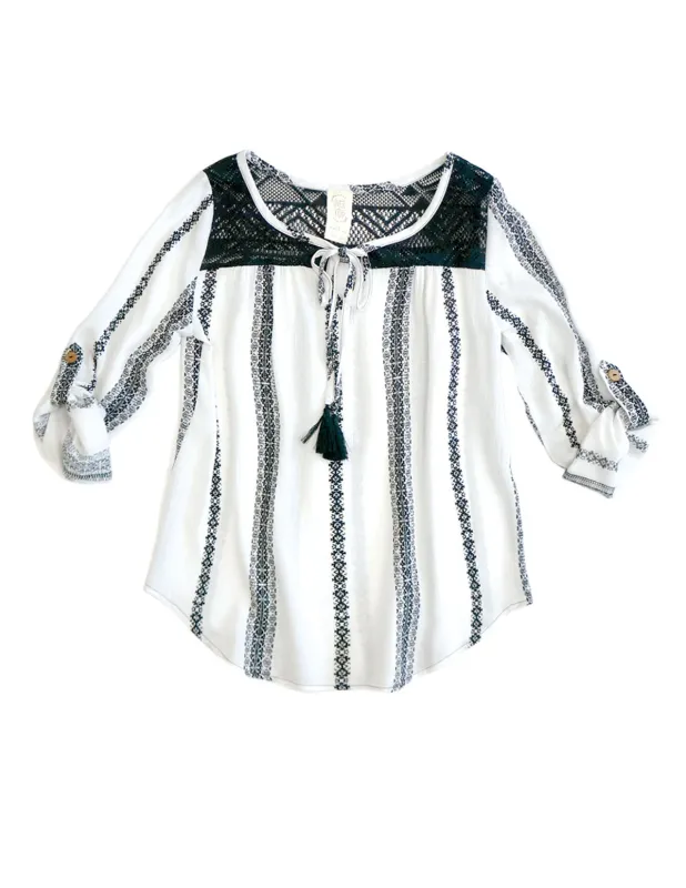 BOHO TOP WITH LACE YOKE made by Truly Me