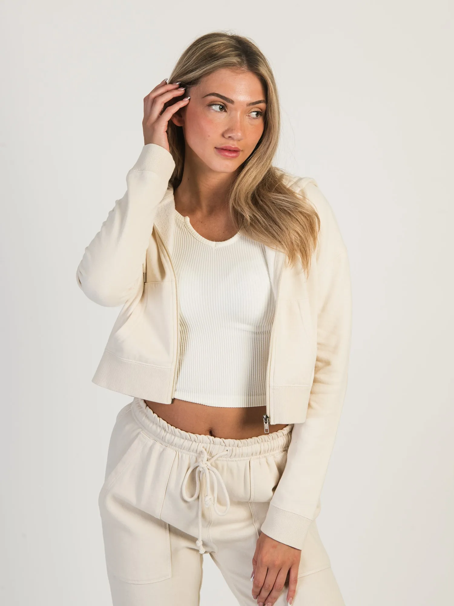 HARLOW JOSIE ZIP UP HOODIE - CREAM sold by Harlow product image thumbnail 2