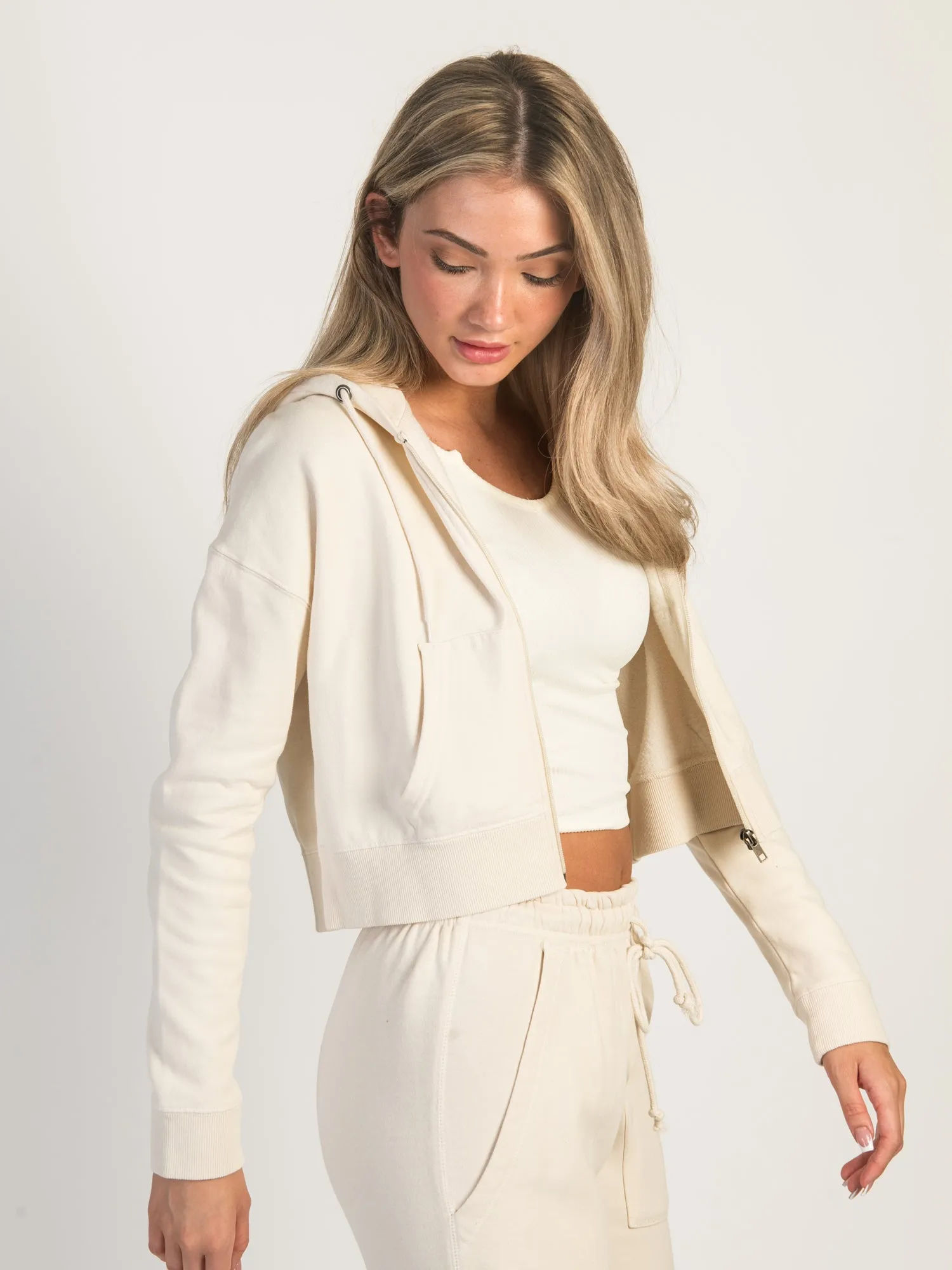 HARLOW JOSIE ZIP UP HOODIE - CREAM sold by Harlow product image thumbnail 3