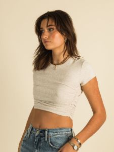 HARLOW RUCHED MELANGE BABY T-SHIRT sold by Harlow