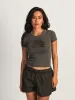 HARLOW STEVIE TEE - CHARCOAL sold by Harlow