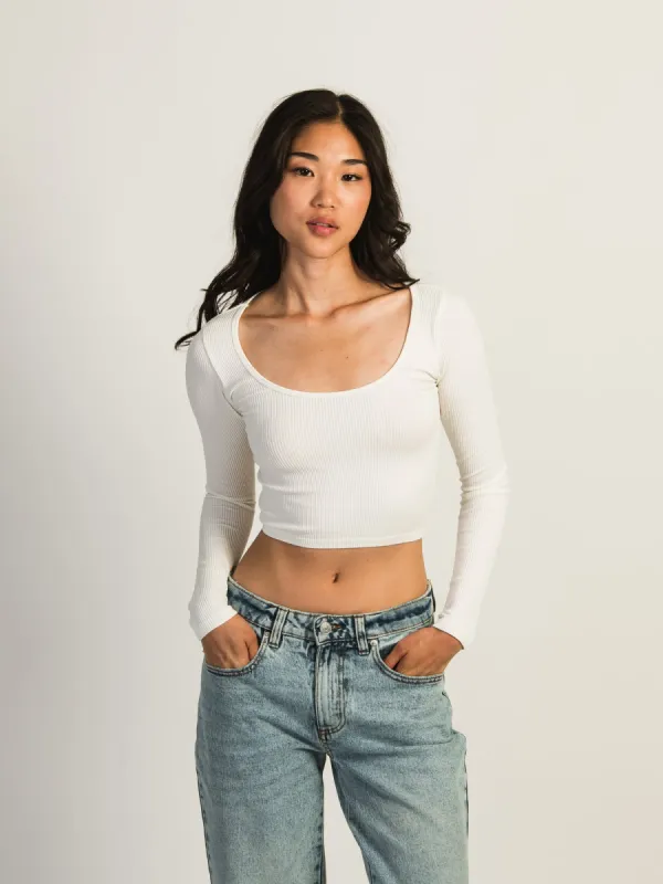 HARLOW SEAMLESS SQUARENECK LONG SLEEVE - OFF WHITE sold by Harlow
