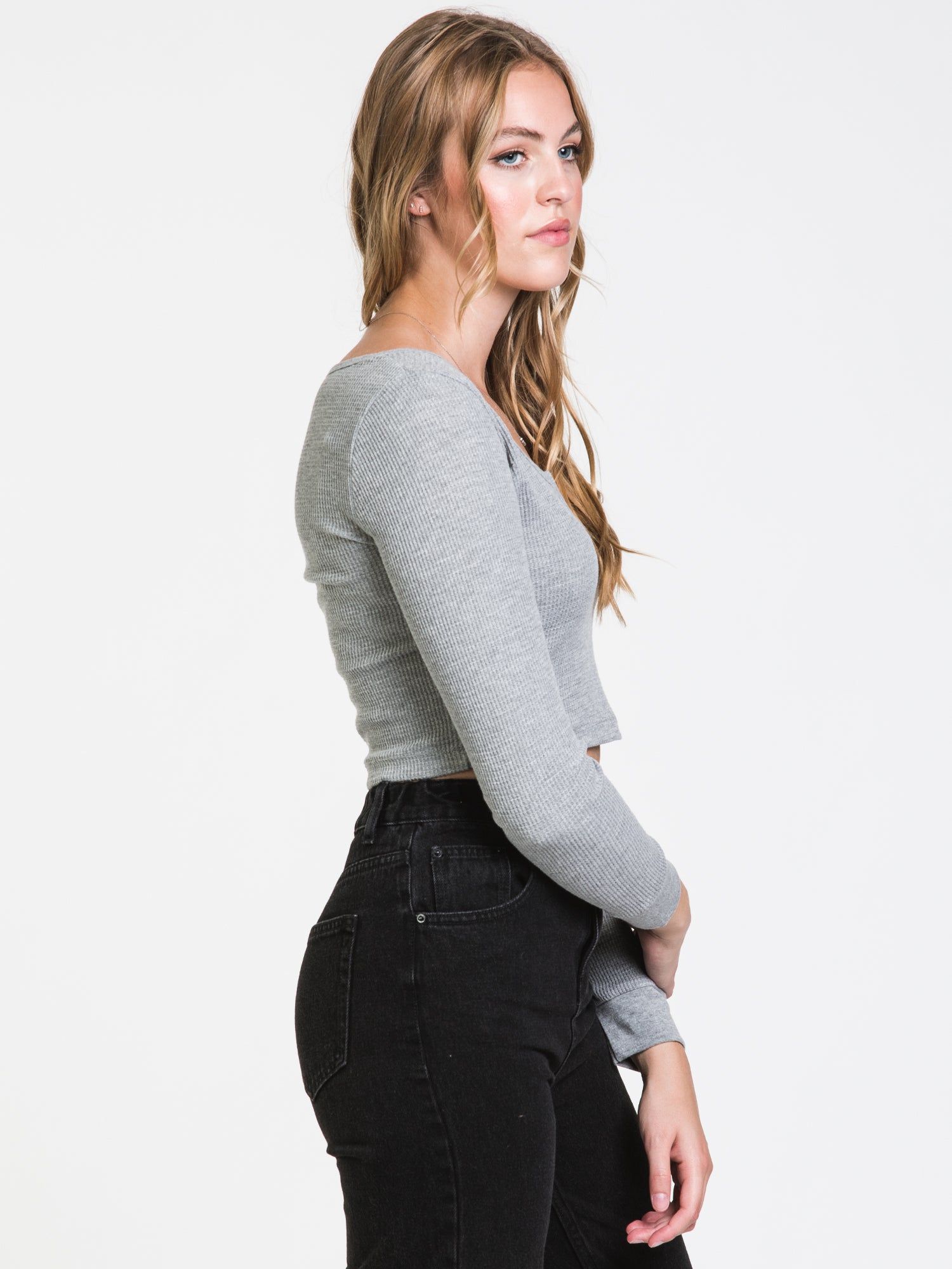 HARLOW KYLIE LONG SLEEVE NOTCH TEE sold by Harlow product image thumbnail 3