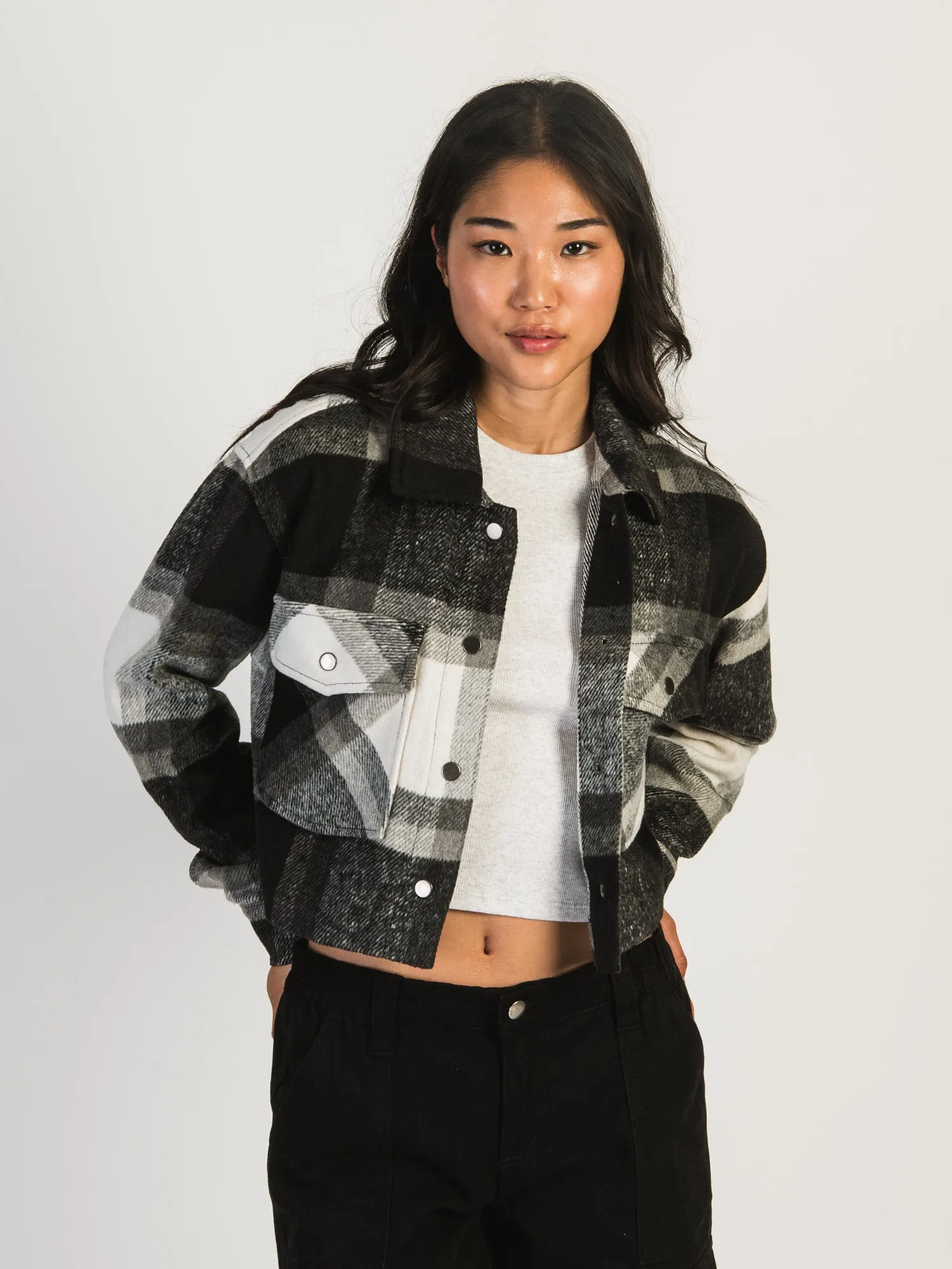 HARLOW BRITTANY CROPPED JACKET - BLACK WHITE sold by Harlow product image thumbnail 2