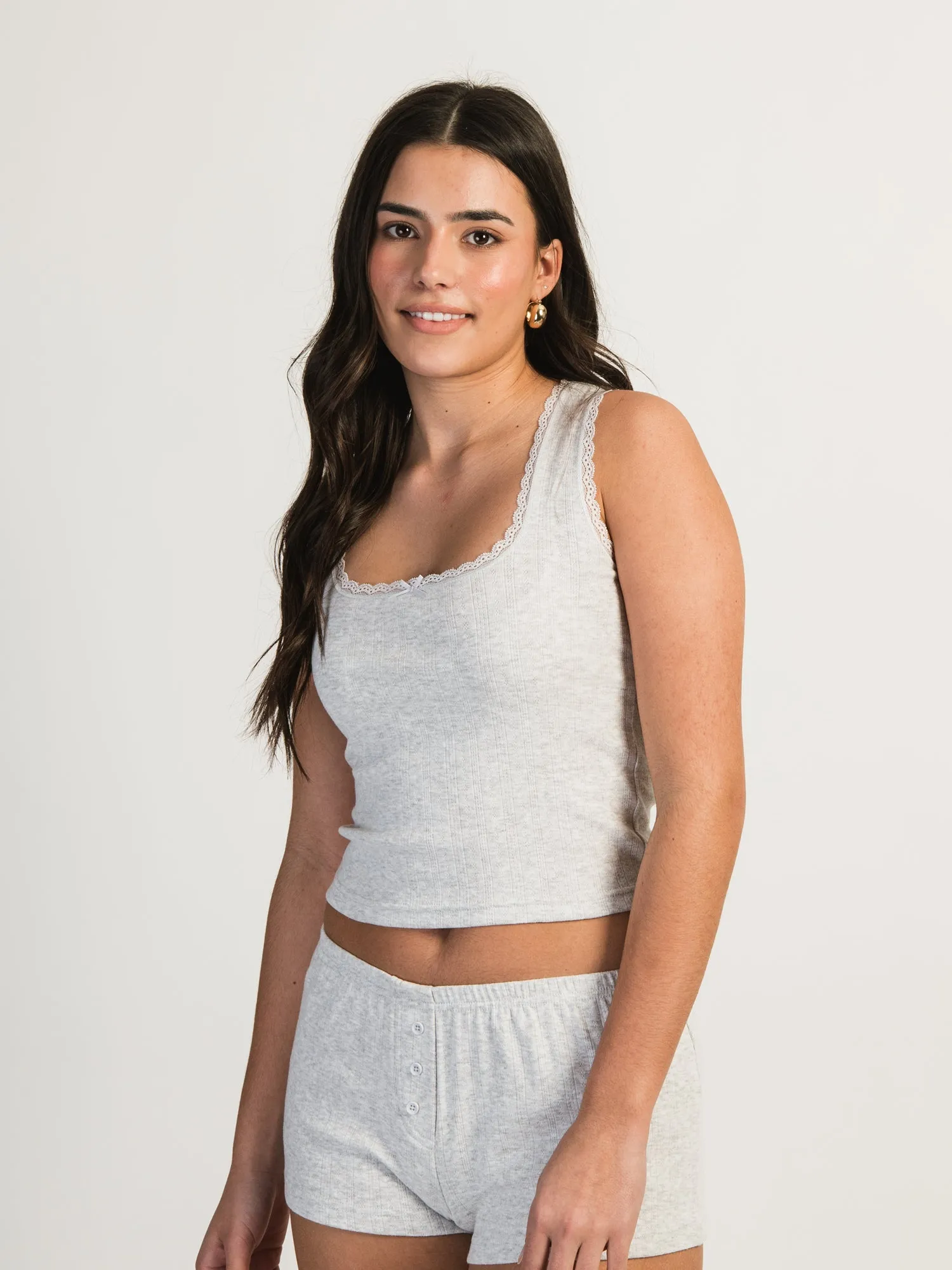HARLOW ERYN MELANGE TANK TOP - CLOUD sold by Harlow product image thumbnail 2