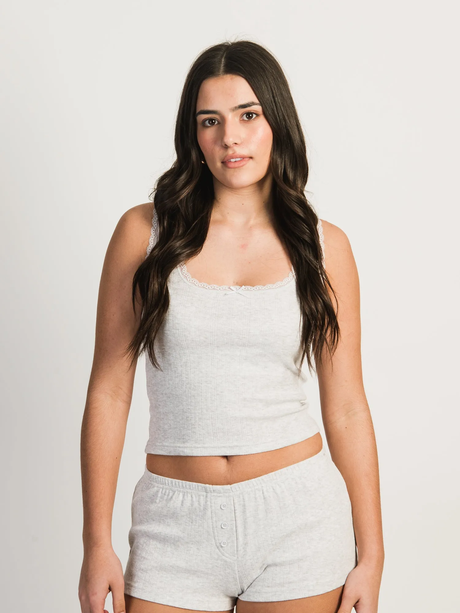 HARLOW ERYN MELANGE TANK TOP - CLOUD sold by Harlow