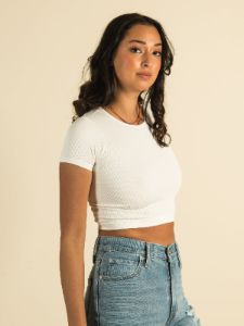 HARLOW RIBBED SEAMLESS TEE sold by Harlow